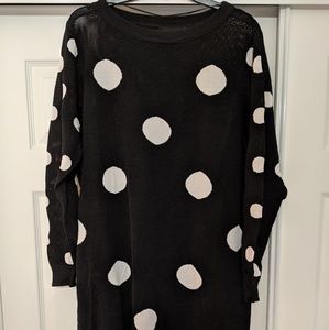 Black & white mini sweater dress